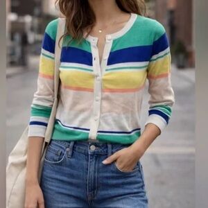 Merona Colourful Women Mid-Long Sleeve Cardigan Size L (Multi-Colour, Bright)